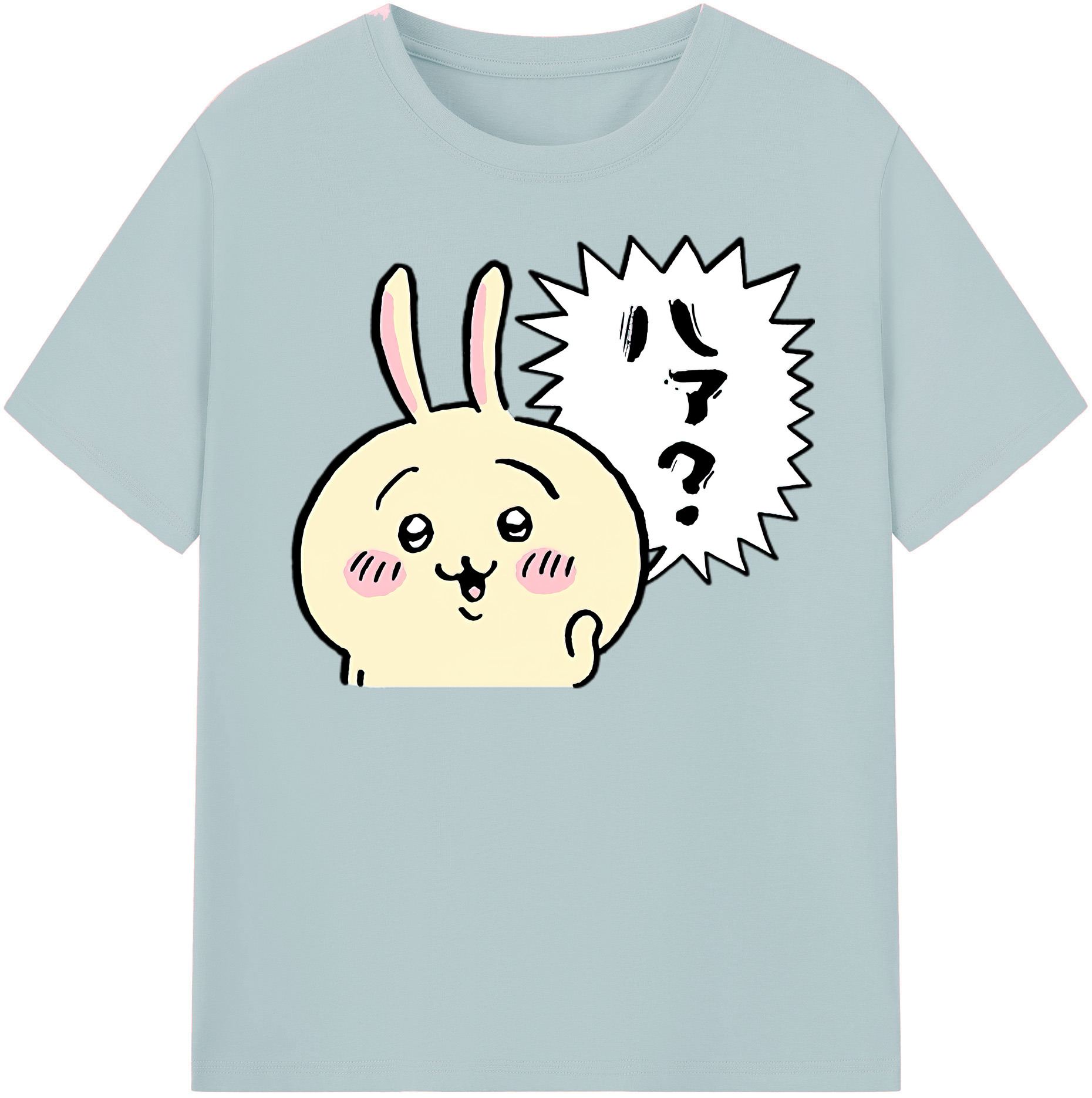 （画像用） ちいかわ うさぎ Chii-kawa usagi 綿100％半袖Tシャツ（フロントプリント）